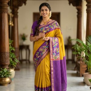 Mysore Crepe Ganga Jamuna Saree